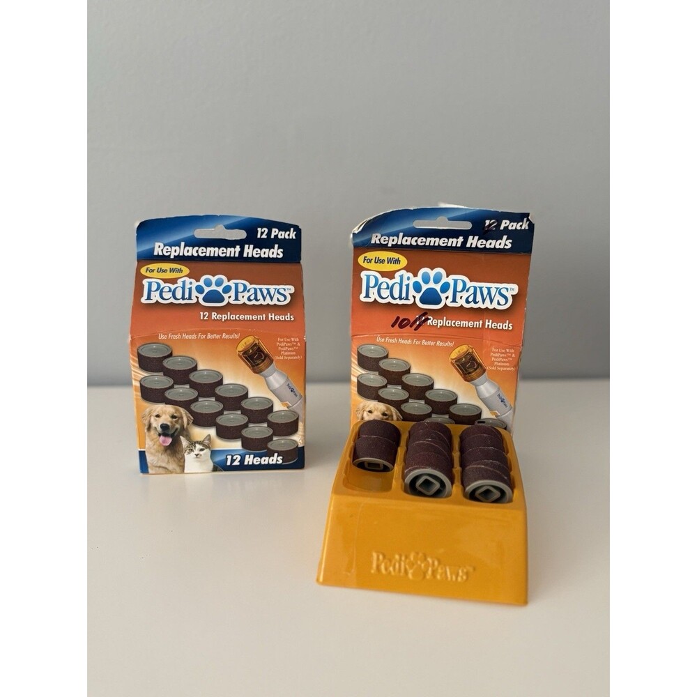 PediPaws Nail Grinder Replacement Heads Pack of 2 0ne Sealed One Open Box 22 Ct